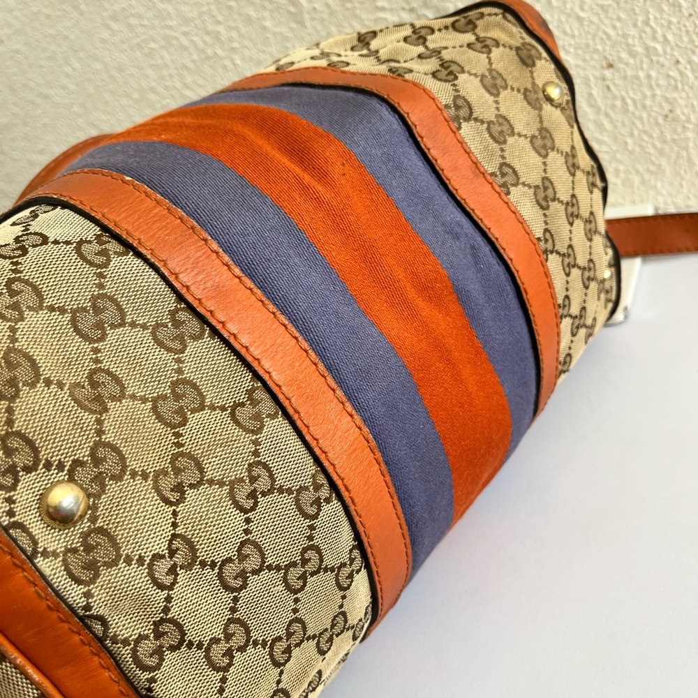 Gucci Beige and Orange Canvas Boston bag - Picture 10 of 16